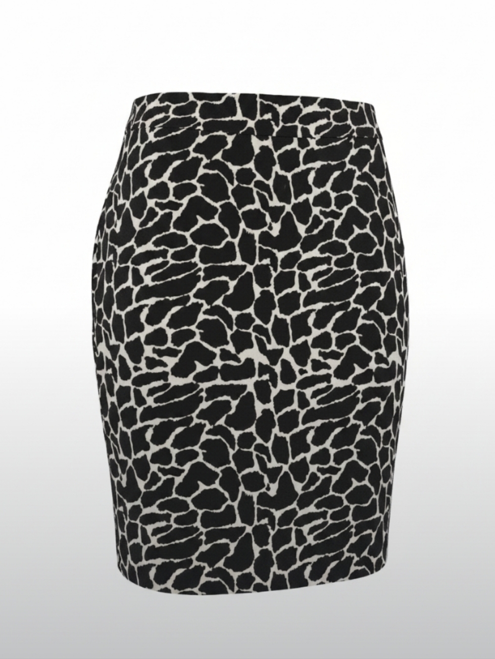 Y2K Black White Giraffe Animal Print Vixen Pencil‎ Midi Skirt Large High Waist